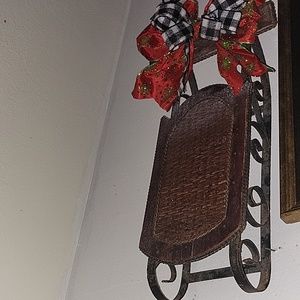 Vintage Child's Runner Sled Christmas Decorations 9"x23"x5"